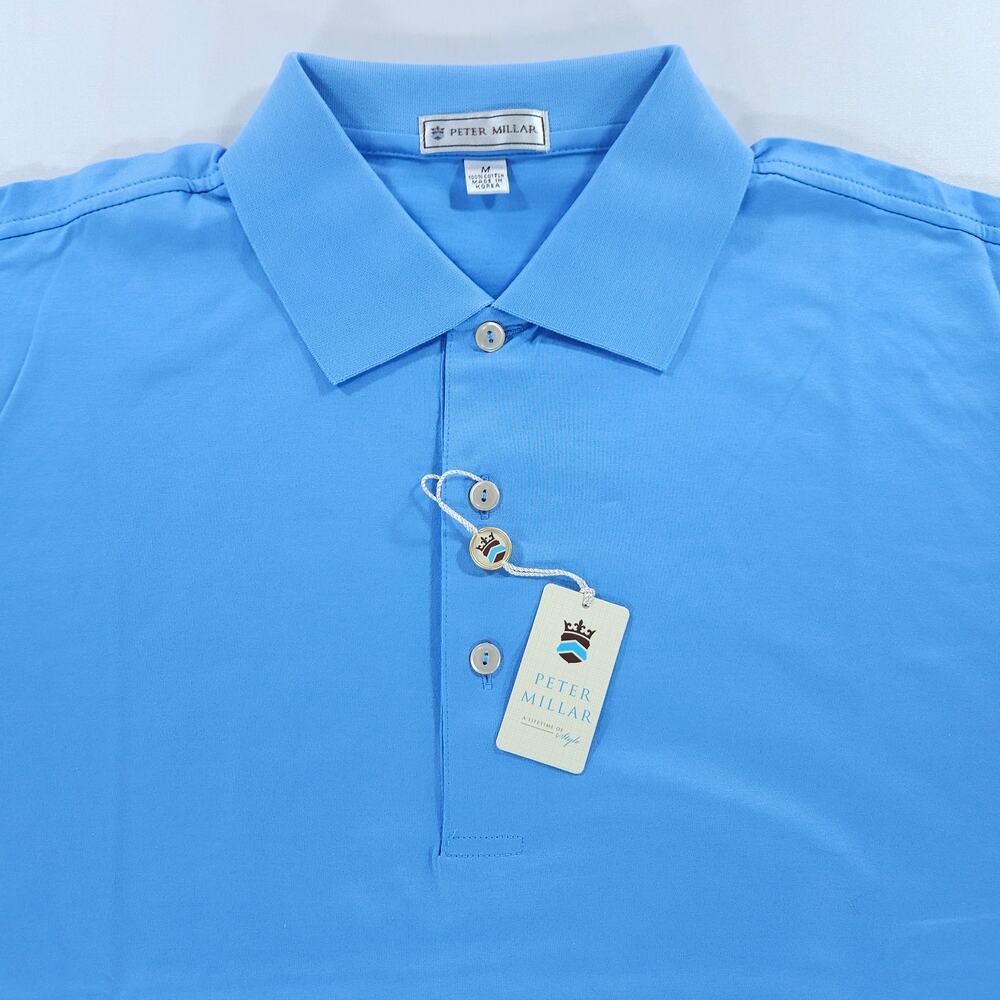 NWT Peter Millar M Golf Polo Alpine Blue Cancer Research Institute Embroidered - Picture 5 of 16